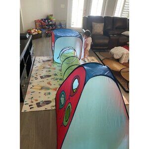 Tunnel and Ball Pit Play Tent | 3pc Pop Up Toddler Gym Tunnels with Tents